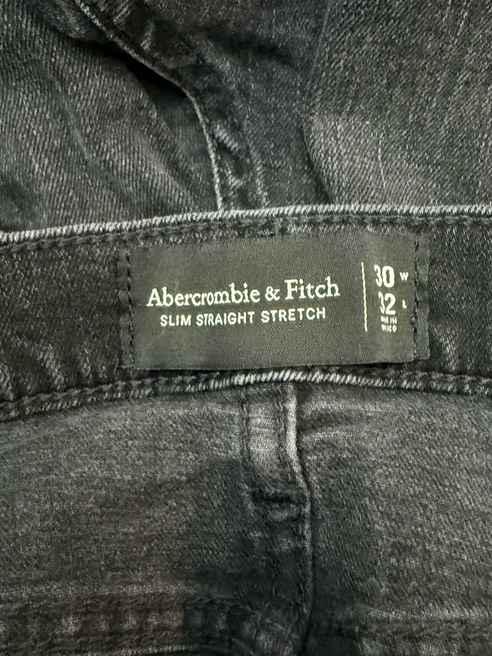 Abercrombie & Fitch | Distressed Slim Straight Stretch Jeans | Black | 30”x30” - Picture 3 of 4